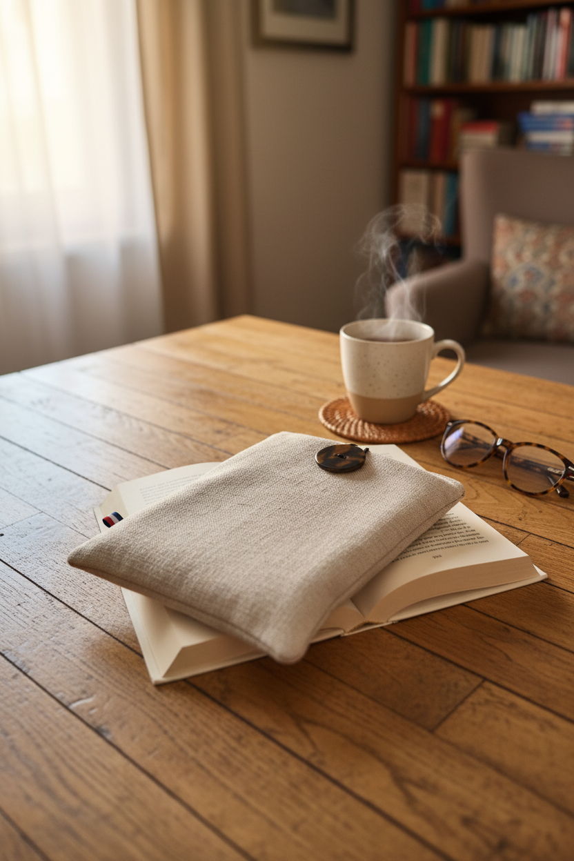 Mise en situation pochette lin naturel
