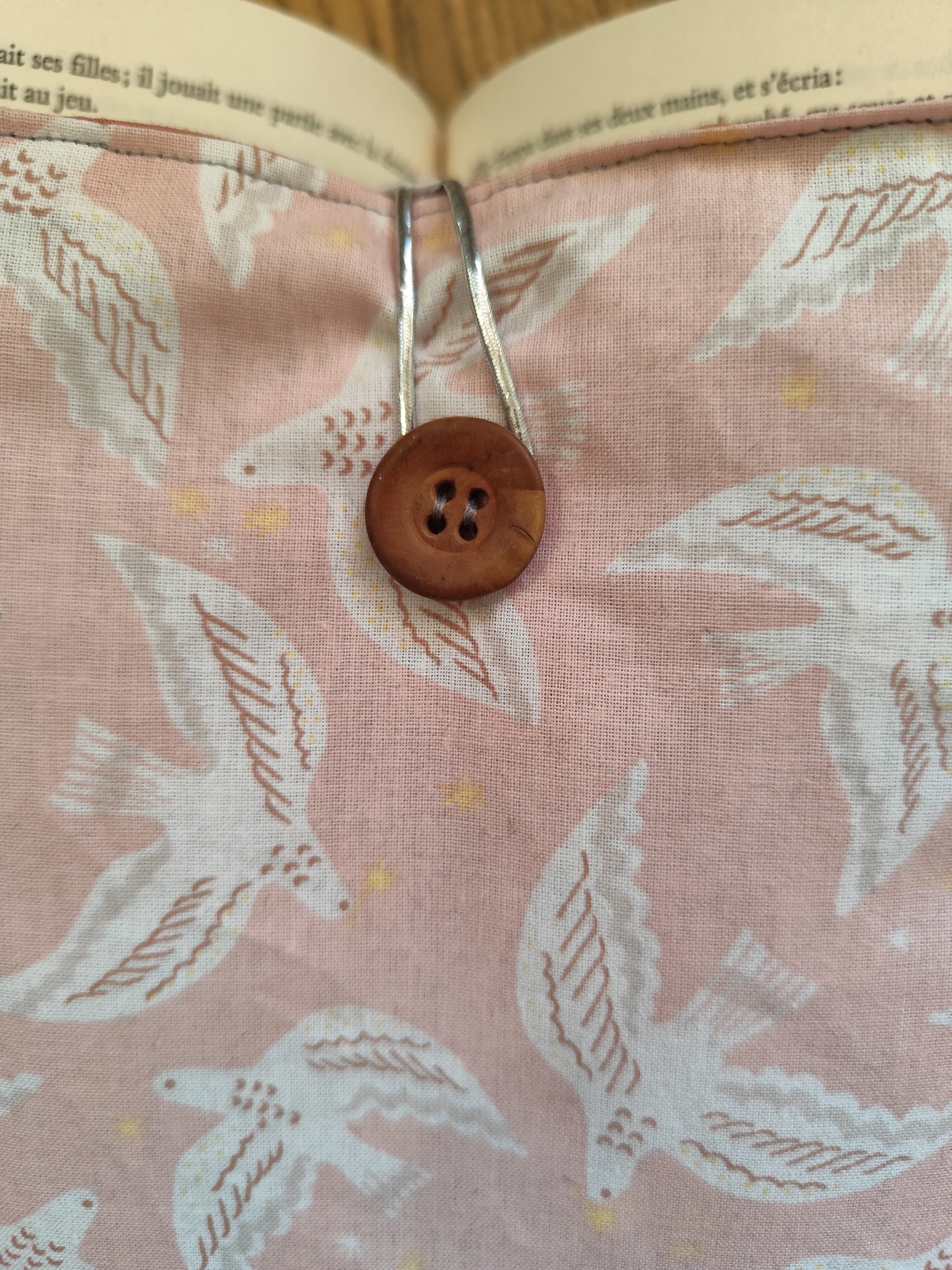 Housse livre & liseuse Oiseaux roses – Moelleuse