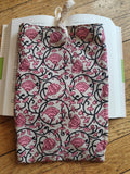 Pochette réversible – Fleurs roses & Lin naturel