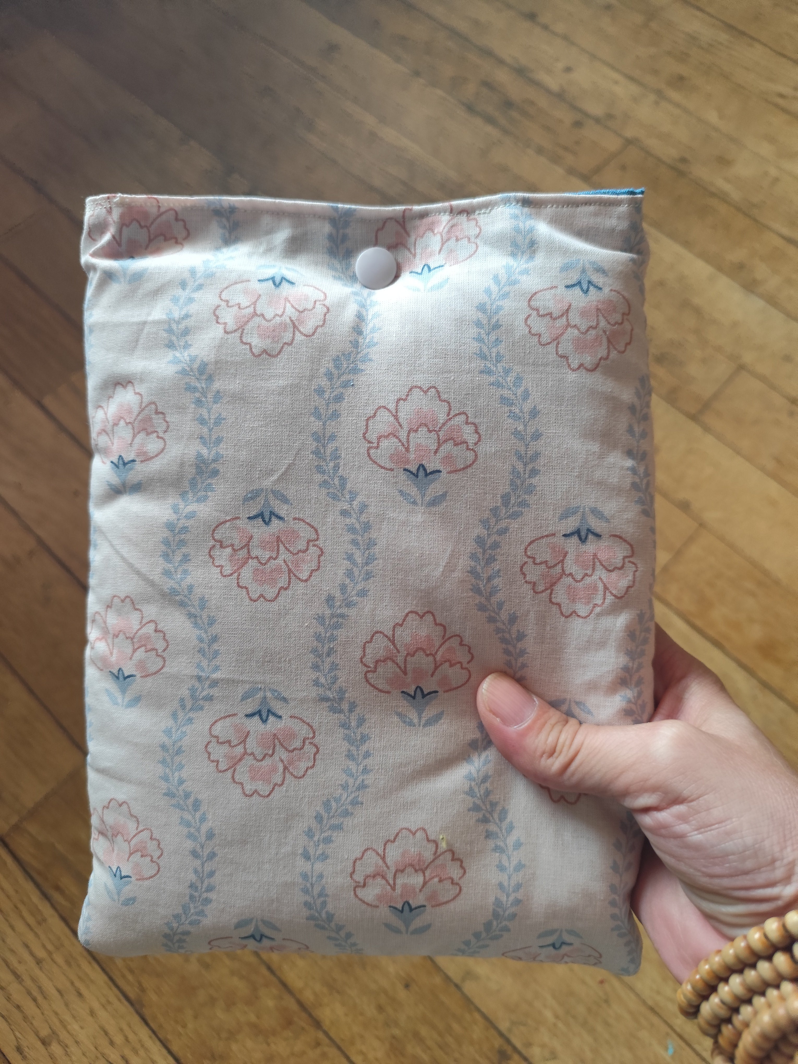 Peonies Book Sleeve – Pink & Blue Floral Fabric