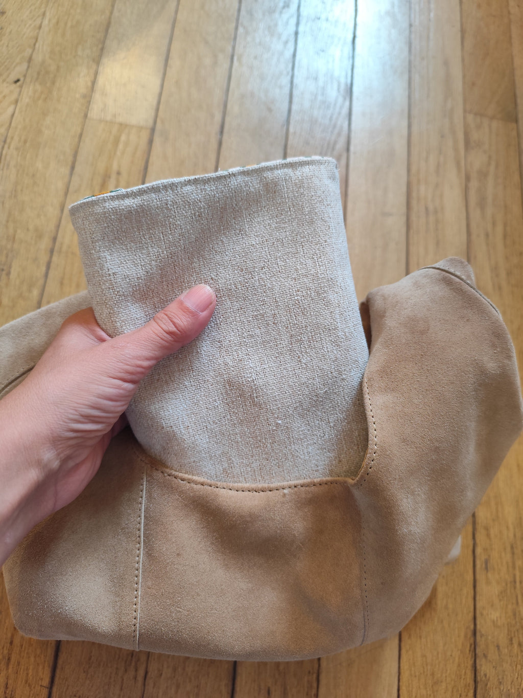 Pochette livre & liseuse Lin naturel – Nomade
